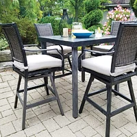 Sunnyvale Swivel Bar Chair - Brushed Grey/Grey