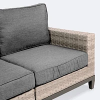 Catalina Loveseat- Taupe/Grey Wicker-Grey Cushions