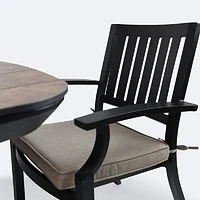 Ethan Dining Set with Ethan Bench and Belvedere Armchairs - Black