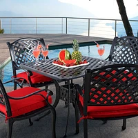 Weave 36" Square Dining Table- Black Tippet