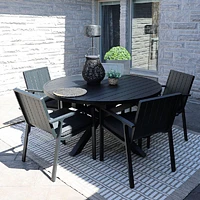 Darwin Round Extendable Dining Table - Black