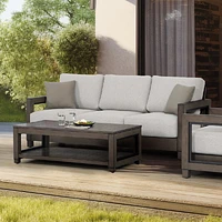 Denver Sofa - Brushed Chocolate Frame - Tan Cushions