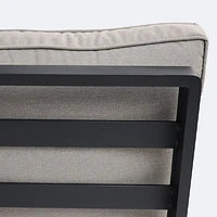Elloise Reclining Sectional  - Black Frame, Grey Clay Cushions