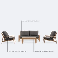 Harbour Conversation Set - Woodlook Frame - Dark Grey Cushions