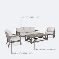 Rosseau Conversation Set – Brushed Taupe – Sunbrella Cast Silver  Cushions