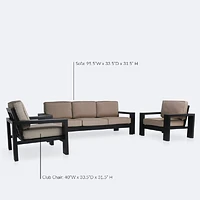 Shoreline Sofa Conversation Set - Black Frame, Cast Shale Cushions