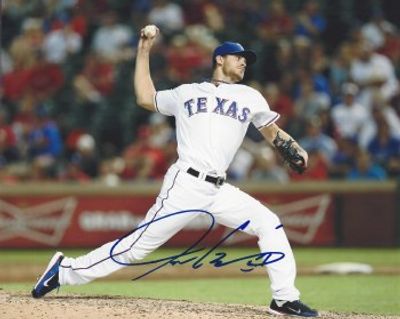 JUSTIM GRIMM AUTOGRAPHED HAND SIGNED TEXAS RANGERS 8X10 PHOTO