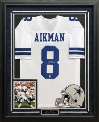 TROY AIKMAN AUTOGRAPHED HAND SIGNED CUSTOM FRAMED DALLAS COWBOYS JERSEY