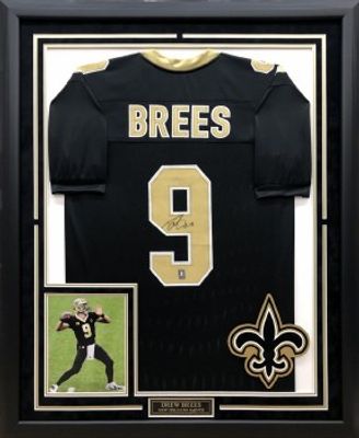 Drew Brees Signed Framed New Orleans Saints Jersey Autographed JSA