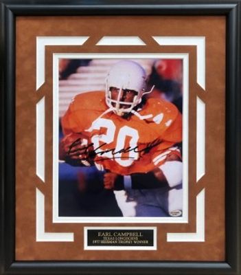 Earl Campbell Autographed Texas Longhorns 8x10 White Jersey Photo