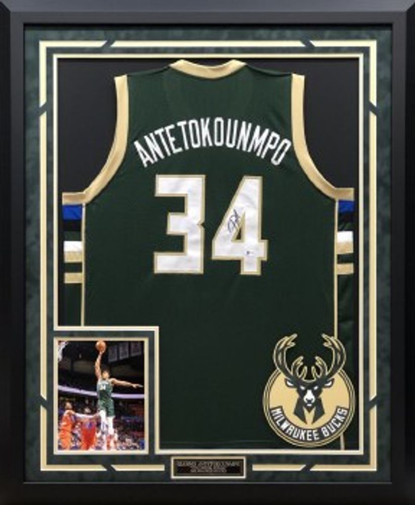 Giannis Antetokounmpo Autographed Milwaukee Bucks Custom Black