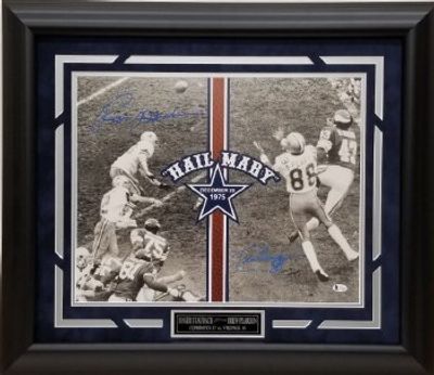 ROGER STAUBACH AUTOGRAPHED HAND SIGNED CUSTOM FRAMED DALLAS COWBOYS JERSEY  - Signature Collectibles