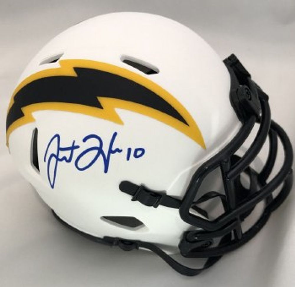 Signature Collectibles JUSTIN HERBERT AUTOGRAPHED HAND SIGNED LOS ANGELES  CHARGERS LUNAR ECLIPSE MINI HELMET