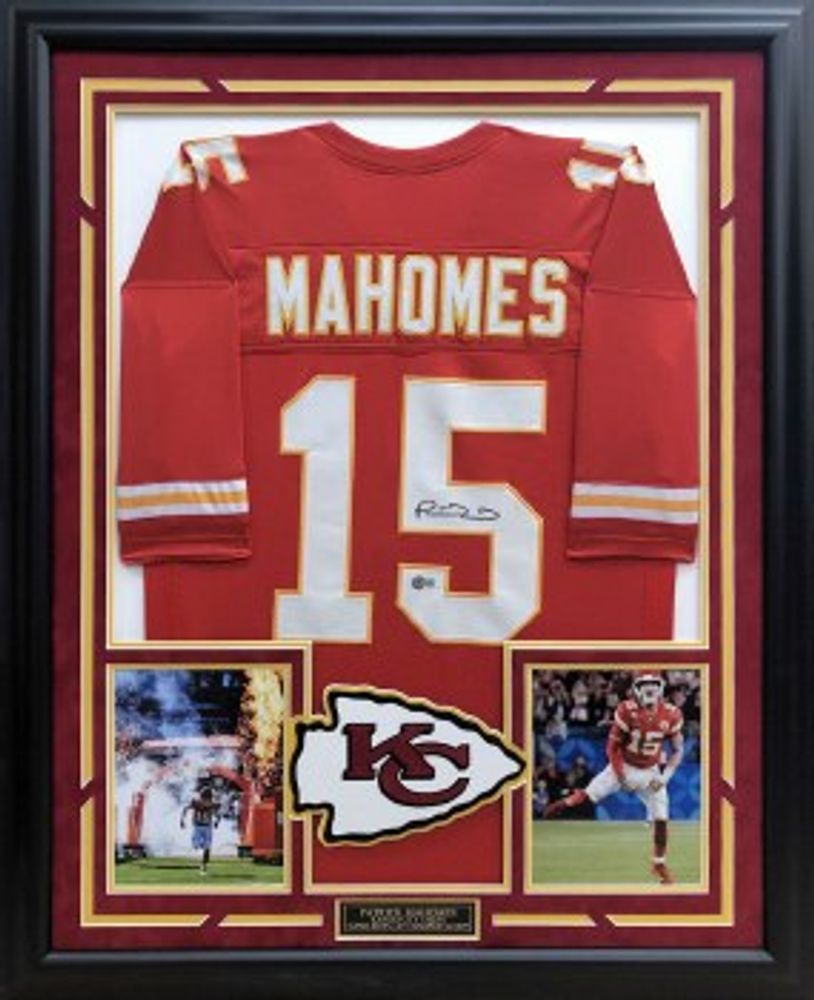 mahomes signed jersey framed