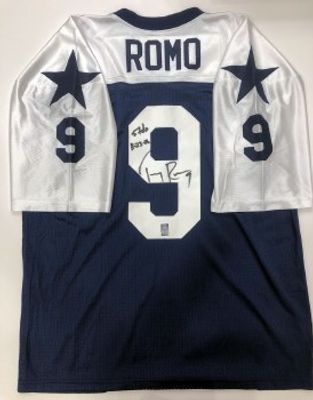 TONY ROMO AUTOGRAPHED HAND SIGNED DALLAS COWBOYS THROWBACK STYLE JERSEY