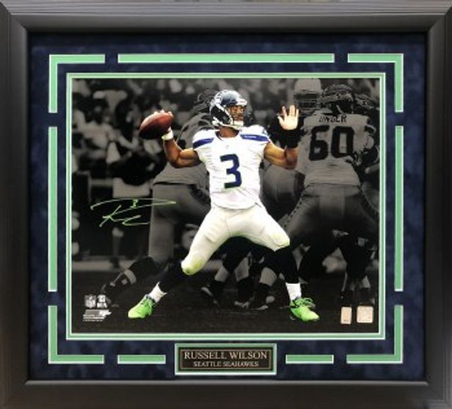 Russell Wilson Seattle Seahawks Autographed 8 X 10 Blue