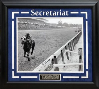 RON TURCOTTE SECRETARIAT AUTOGRAPHED HAND SIGNED AND CUSTOM FRAMED 16X20 PHOTO