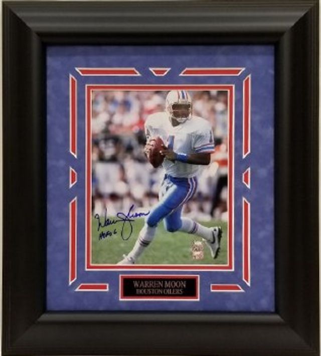 WARREN MOON - OILERS SIGNED 16X20 - Signature Collectibles