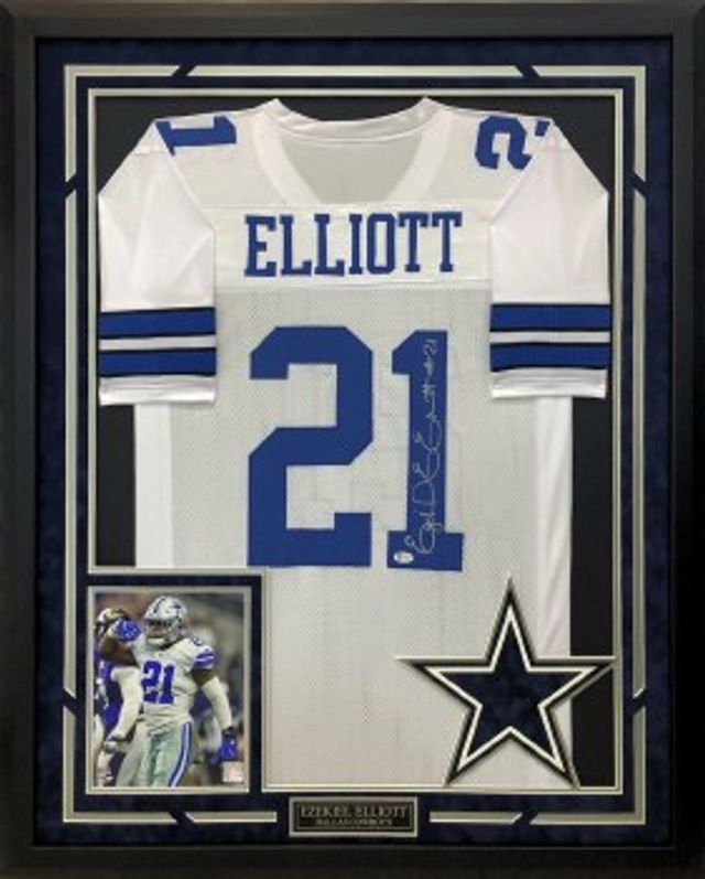 Ezekiel Elliott Autographed and Framed Dallas Cowboys Jersey