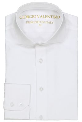 Camisa Giorgio Valentino color blanco, slim fit