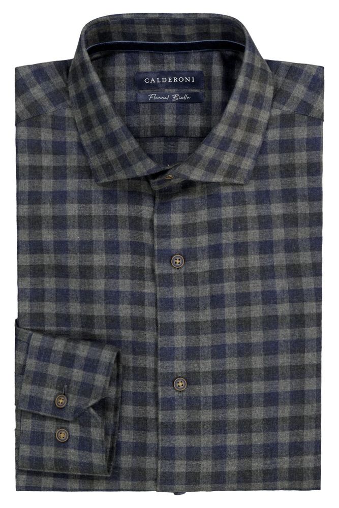 Camisa Calderoni Color gris oxford Contemporary fit