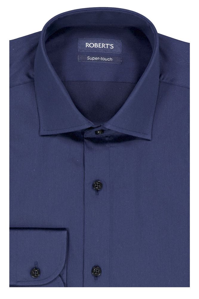 Camisa sport Roberts "Super-touch" azul marino, regular fit