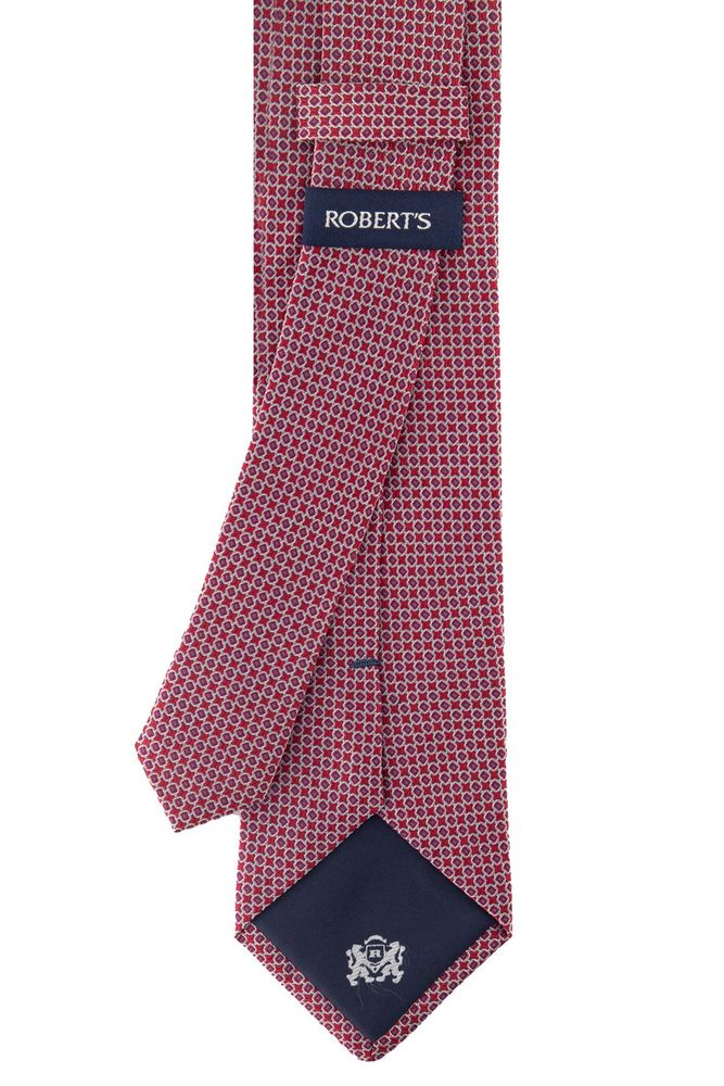 CORBATA ROJA ROBERT'S DETALLADA EN AZUL