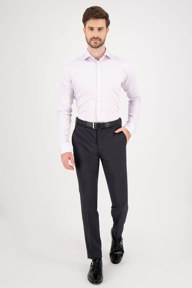 Pantalón vestir Roberts Travel color gris oxford, slim fit