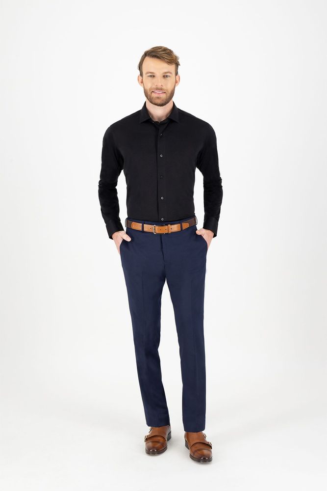 Camisa Knit Calderoni color negro Contemporary fit