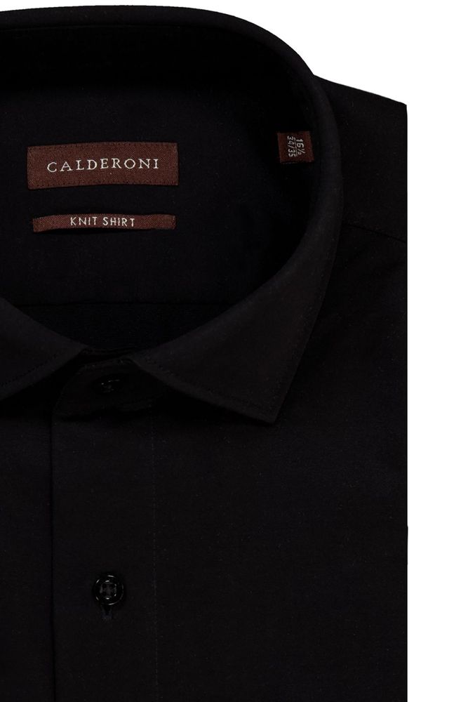 Camisa Knit Calderoni color negro Contemporary fit