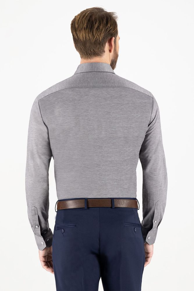 Camisa Knit Calderoni color gris Contemporary fit