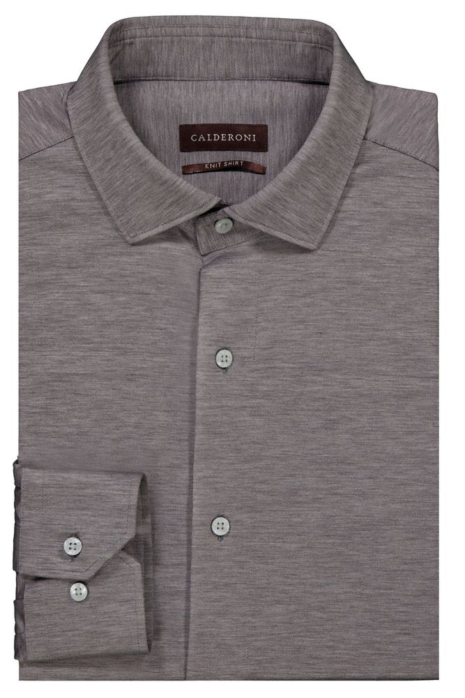 Camisa Knit Calderoni color gris Contemporary fit