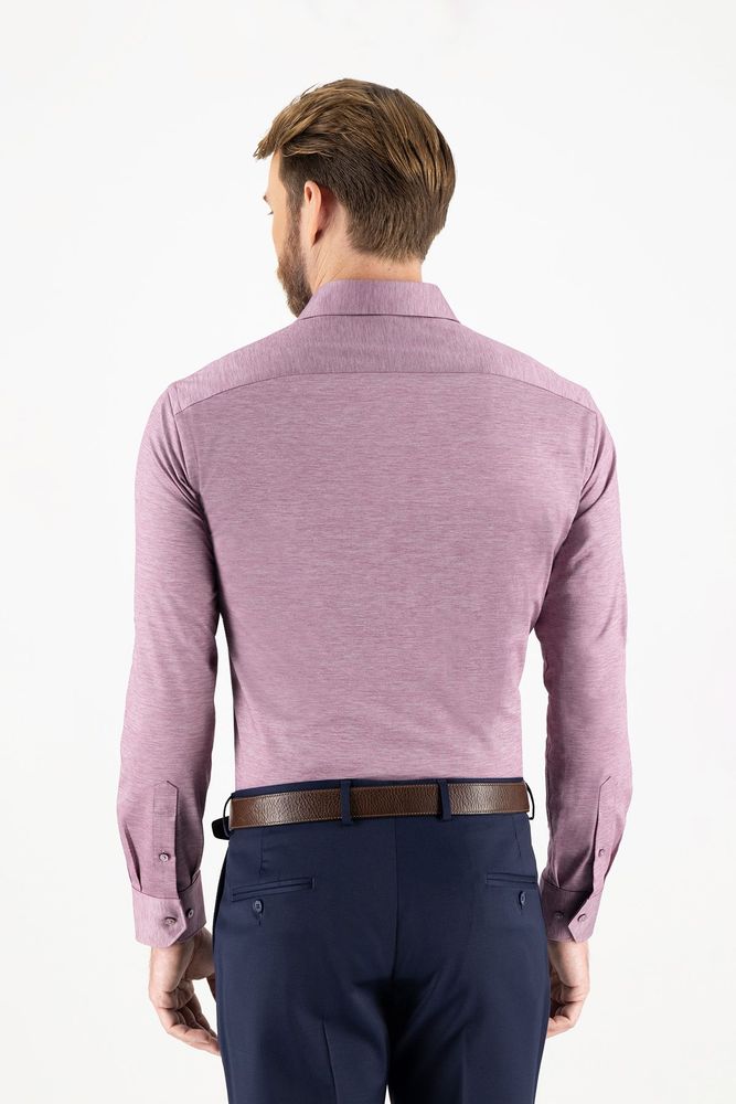 Camisa Knit Calderoni color vino Contemporary fit