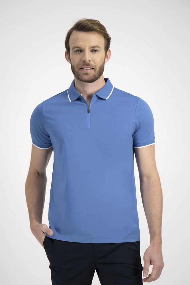 Playera polo Calderoni color azul, regular fit