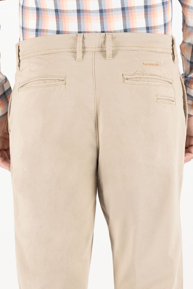 Pantalon sport Calderoni beige regular fit