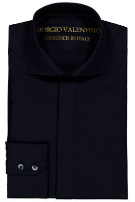Camisa Vestir Giorgio Valentino Color negro Slim fit
