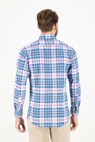 Camisa sport Calderoni "Algodón orgánico" color azul, slim fit