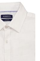 Camisa sport Robert's "Linen Collection" color blanco, regular fit