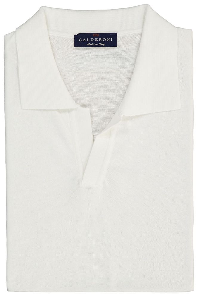 Playera polo Calderoni color blanco, regular fit