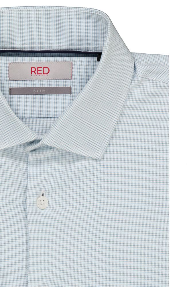 Camisa Robert's RED Bamboo color azul, slim fit