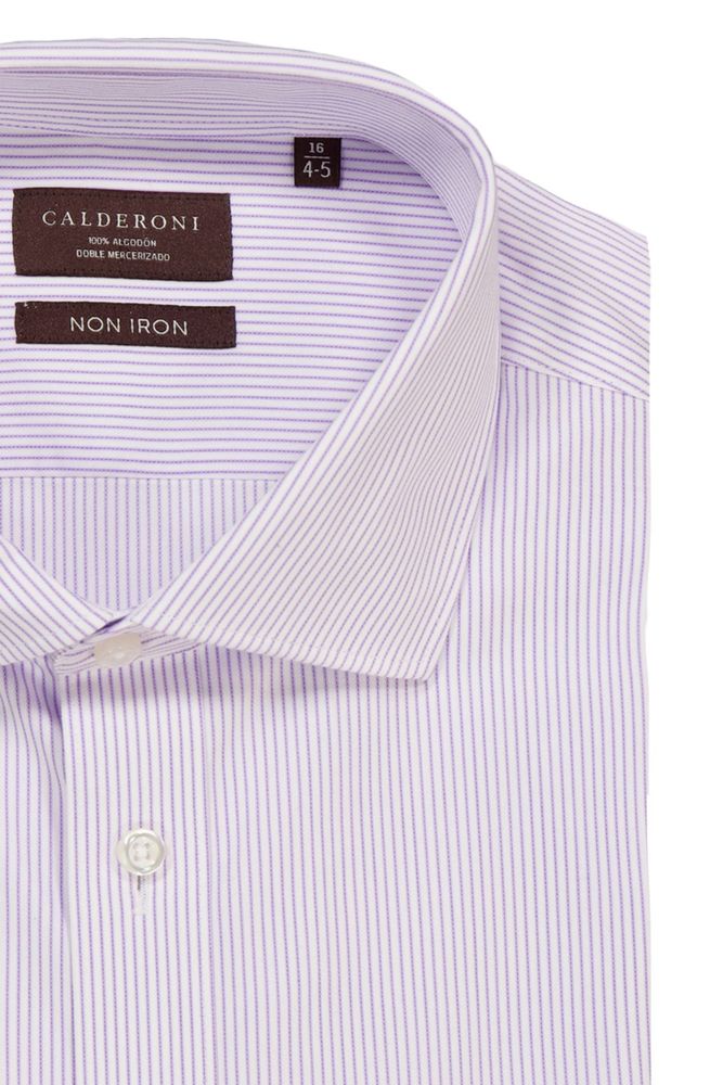 Camisa vestir Calderoni "Non-iron" color lila, regular fit