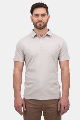 Polo Calderoni color beige, Contemporary fit