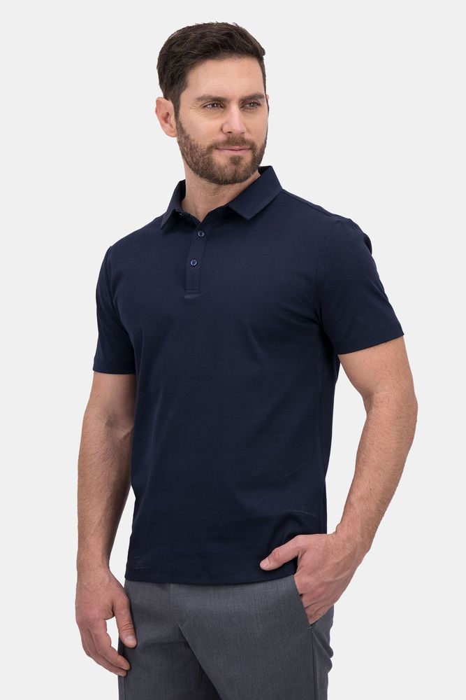 Polo Calderoni color azul marino, Contemporary fit