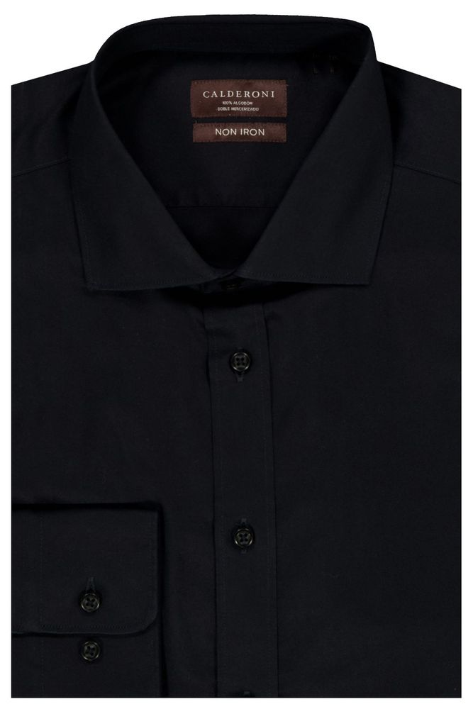 Camisa Calderoni Non Iron Color negro Contemporary fit