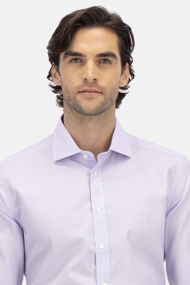 Camisa Calderoni Non Iron Color lila Conttemporary fit