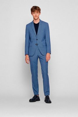 TRAJE EN MICROESTAMPADO BOSS COLOR AZUL CLARO SLIM FIT