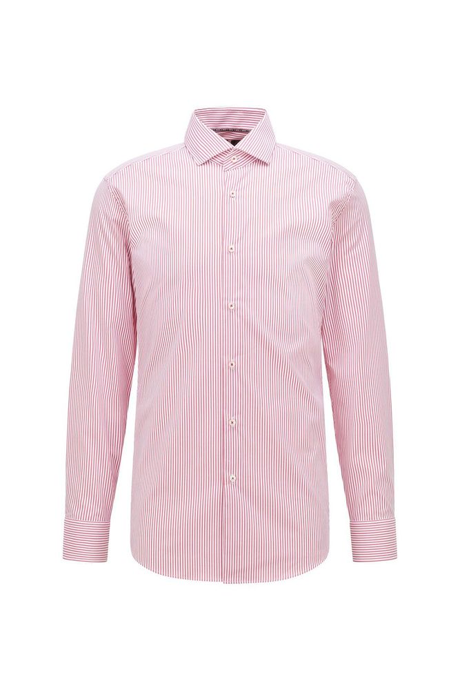 CAMISA A RAYAS BOSS COLOR ROSA SLIM FIT