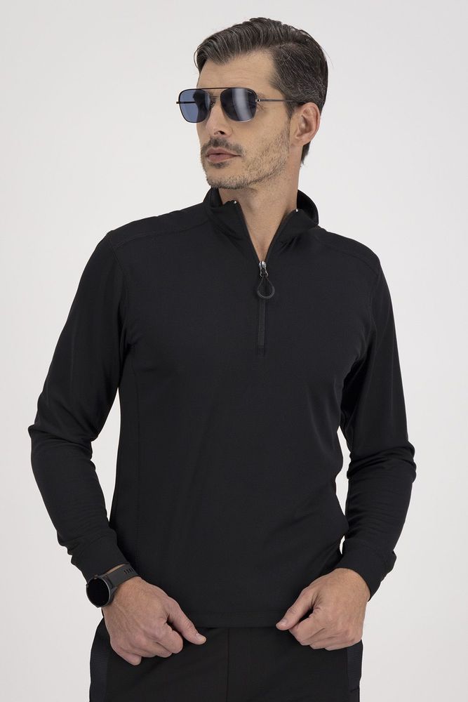 Sudadera Robert's Active color negro, Regular fit