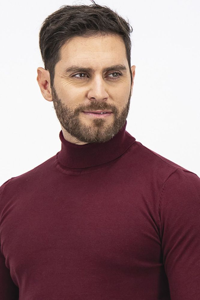 Sweater Roberts Red color vino, slim fit