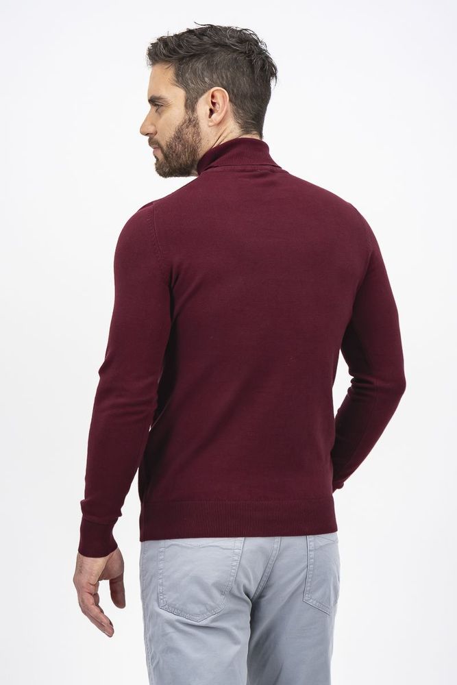 Sweater Roberts Red color vino, slim fit